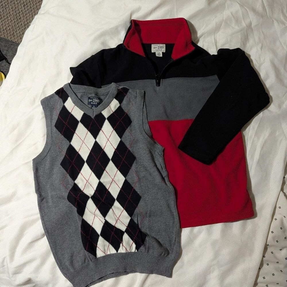 Bundle of 2 Kid's Large holiday sweaters